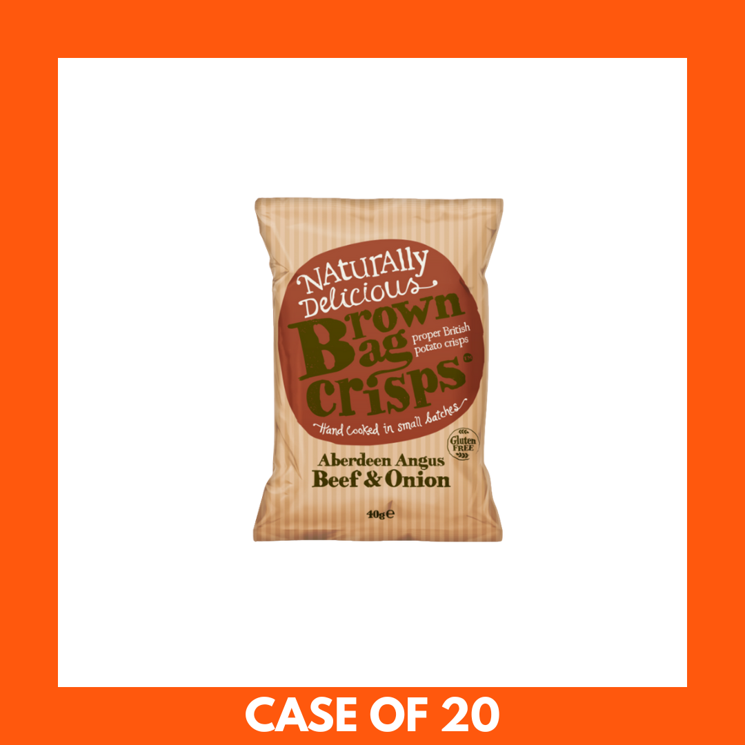 Brown Bag Crisps Aberdeen Angus Beef & Onion 20 x 40g