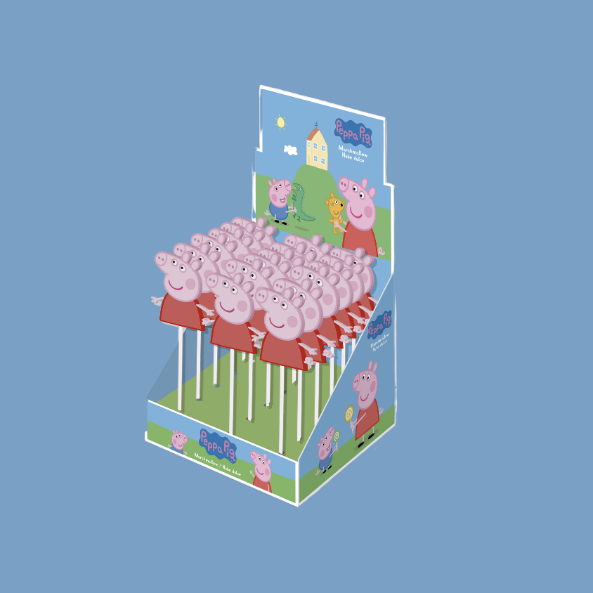 A child holding a Peppa Pig Mallow Pop, ready to enjoy.