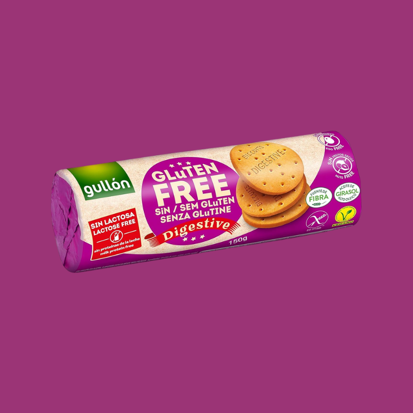 Close-up of Gullon gluten-free biscuit texture