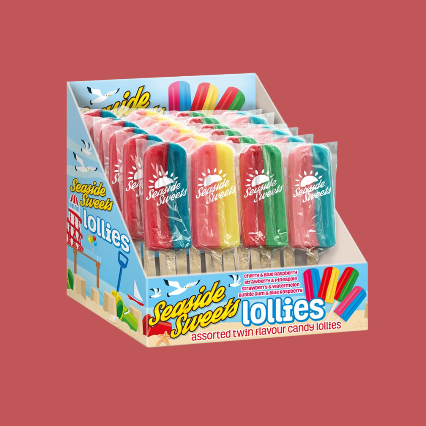 A hand holding a lollipop, highlighting its glossy hard candy texture.