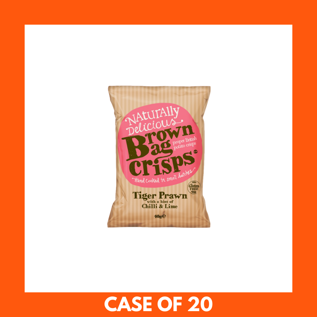 Brown Bag Crisps Tiger Prawn Chili & Lime 20 x 40g