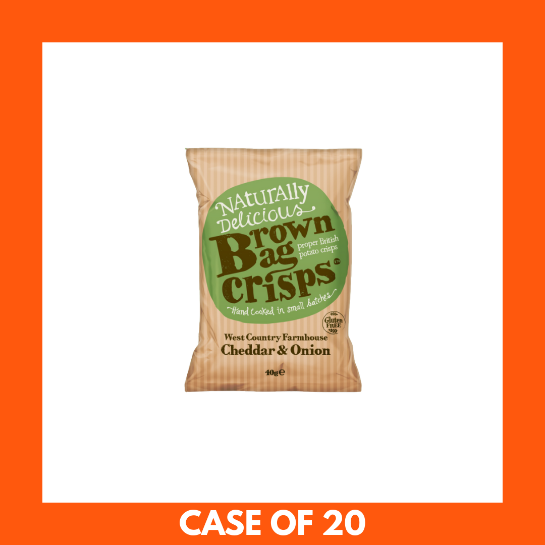 Brown Bag Crisps West Country Farmhouse Cheddar and Onion 20 x 40g