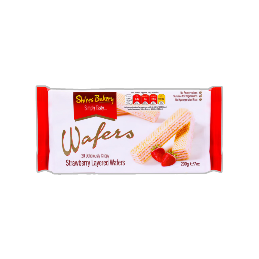 Shires Bakery Strawberry Wafers 200g x 1