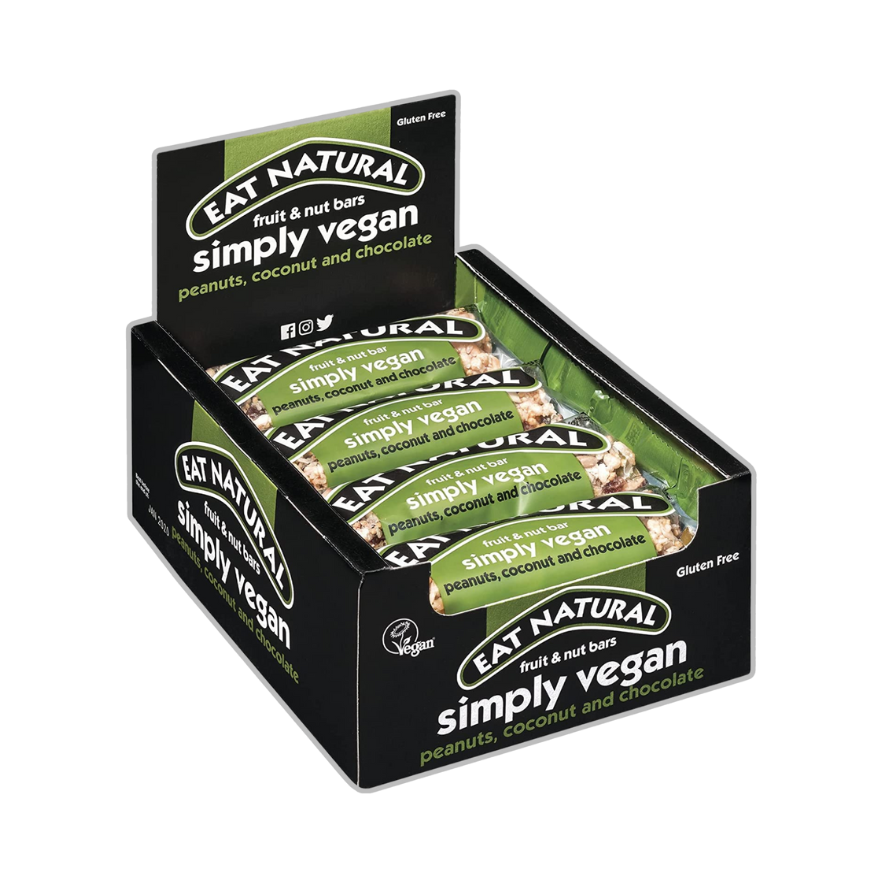 Eat Natural Simply Vegan - Peanuts, Coconut And Chocolate (Pack of 12)