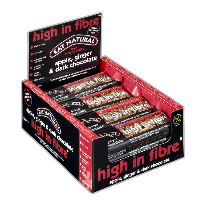 Eat Natural High In Fibre With Apple, Ginger & Dark Chocolate x 12
