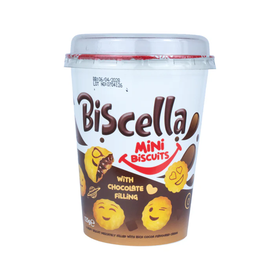 Biscella Chocolate Mini Biscuit Tub 125g x 1
