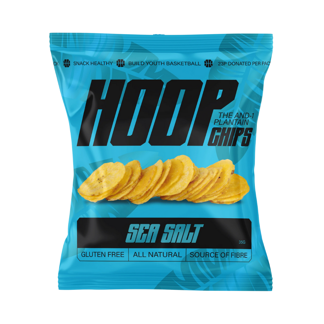 Case of 24 HOOP CHIPS Sea Salt plantain chip 35g snack packs