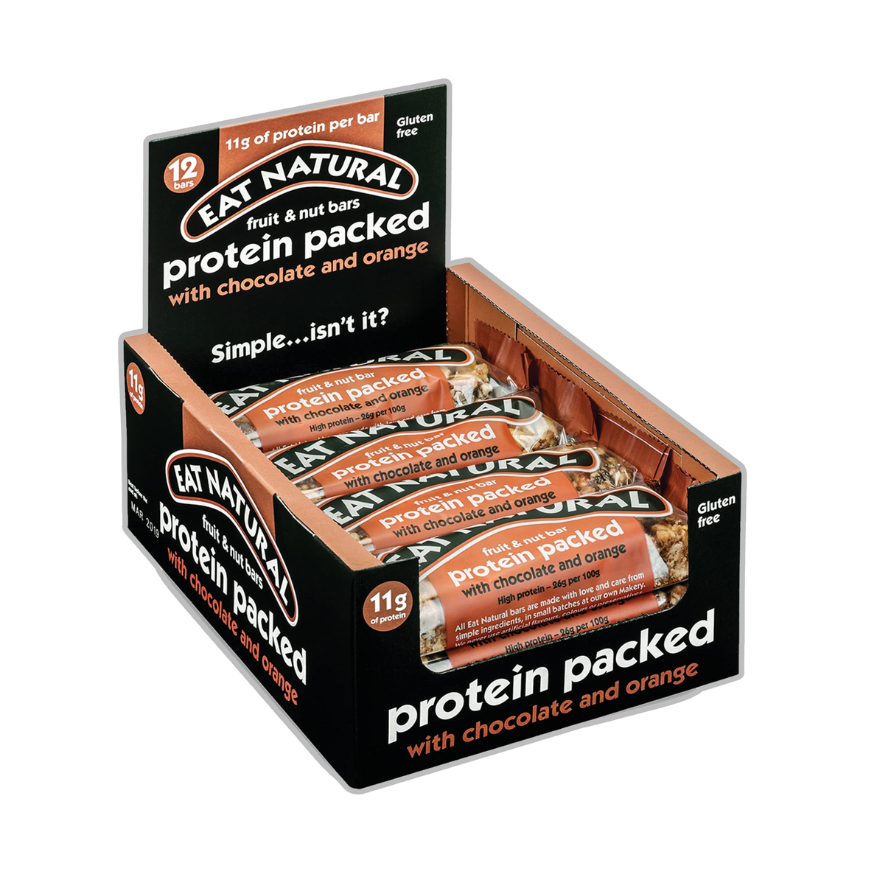 Eat Natural Protein Packed Fruit & Nut Bar with Chocolate & Orange x 12