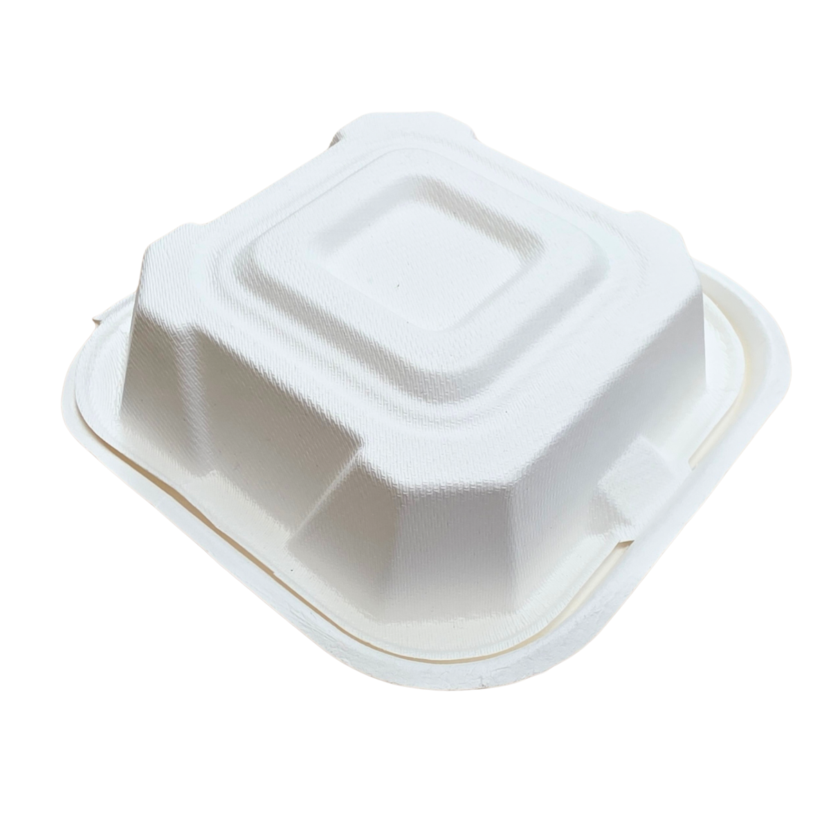 300-piece set of 6x6-inch hinged clamshell takeaway containers, compact disposable food packaging ideal for restaurants, delivery, and portion control