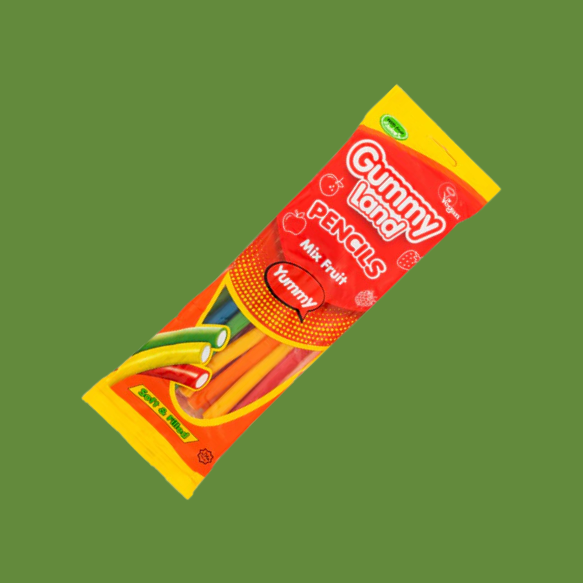 Gummy Land Pencils Mix Fruit Sweets 150g x 12