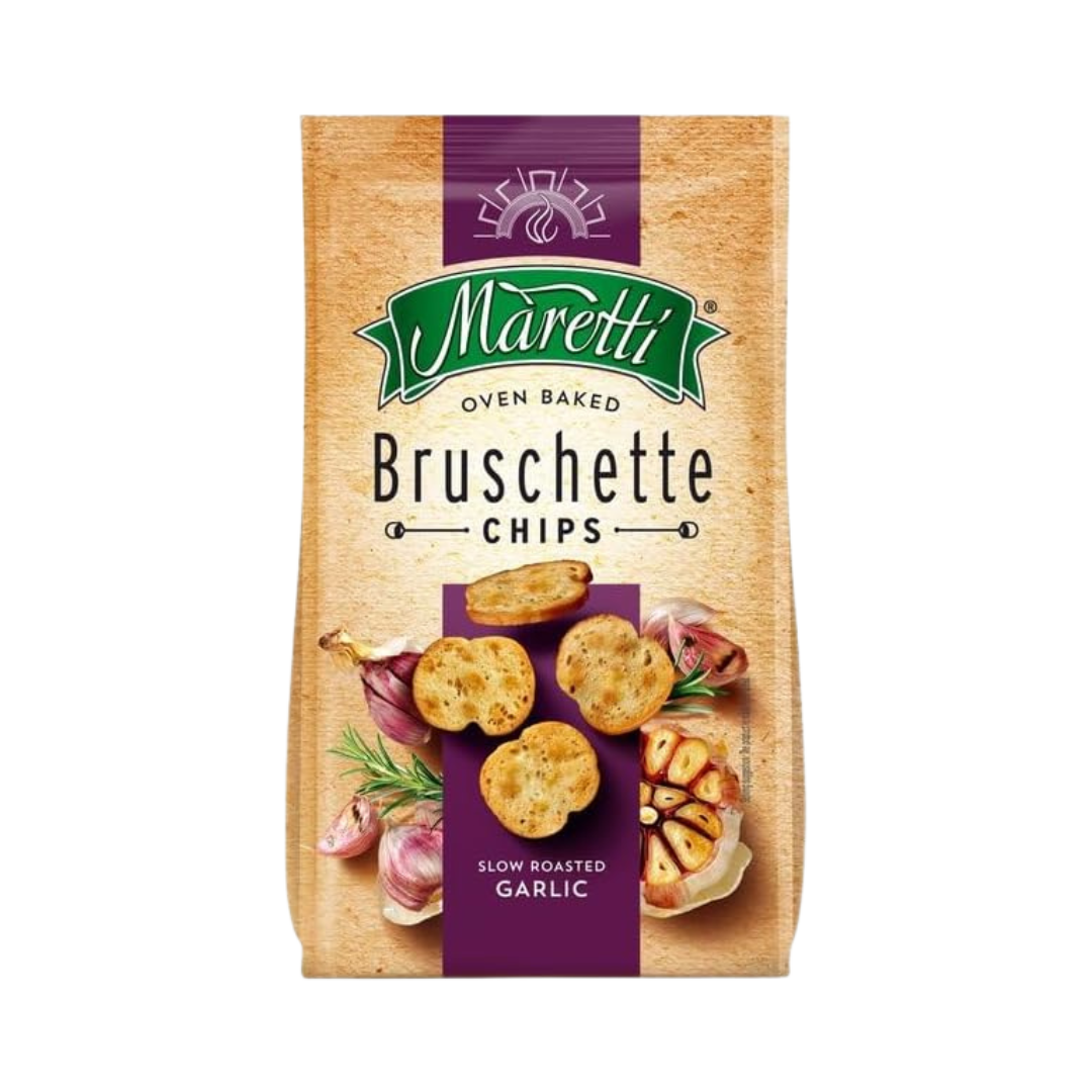 Maretti Roasted Garlic Bruschette Chips 70g front of pack