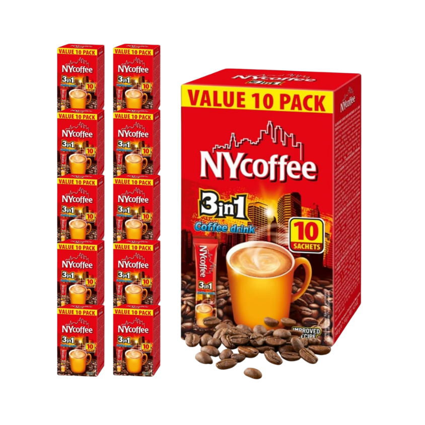 NY Coffee 3 in 1 With Sugar x 10 - 200 Cases (Pallet Buy). £7.90 per case of 10.