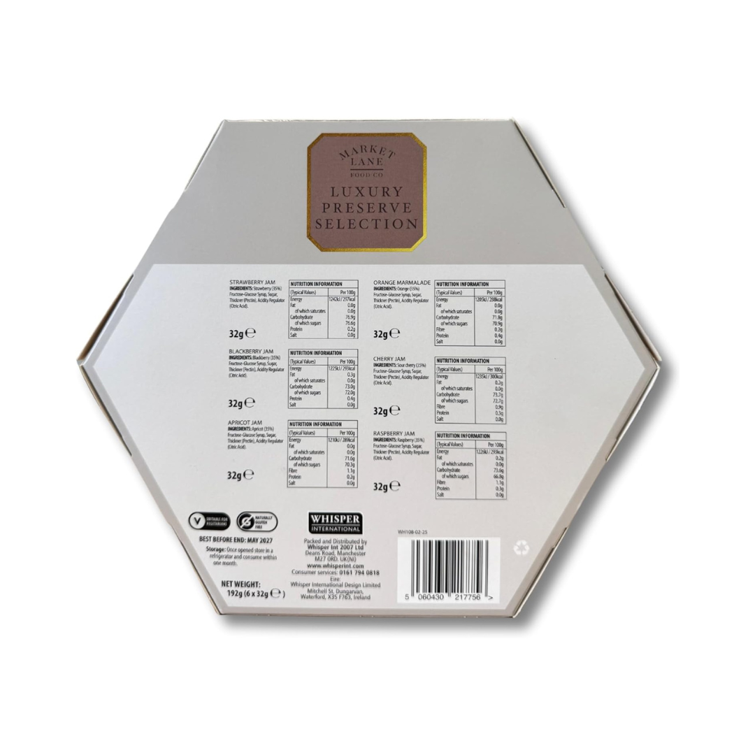 Assorted fruit preserves and curds gift box with elegant packaging