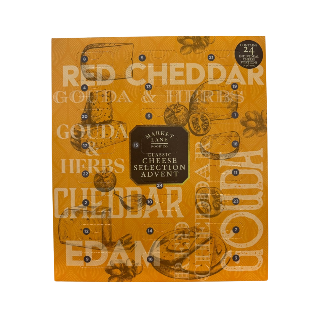 Classic Cheese Advent Calendar by Market Lane Food Co with 24 cheeses