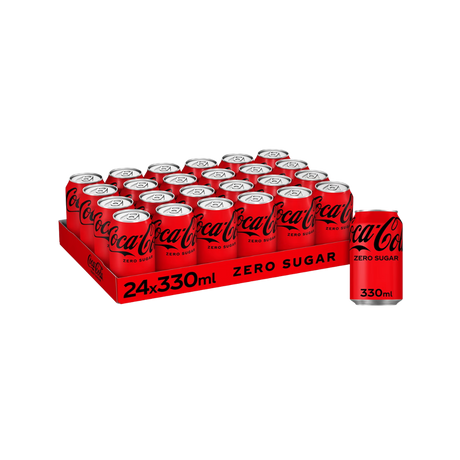 Front view of a single Coca-Cola Zero 330 ml can with logo visible