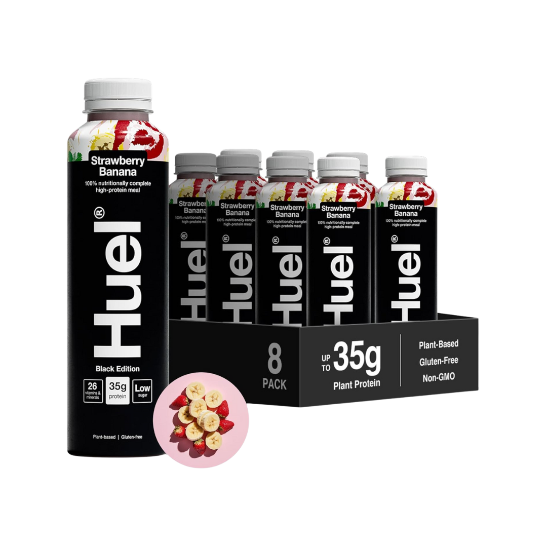 Huel Strawberry Banana Black Edition 500ml bottle pack of 8