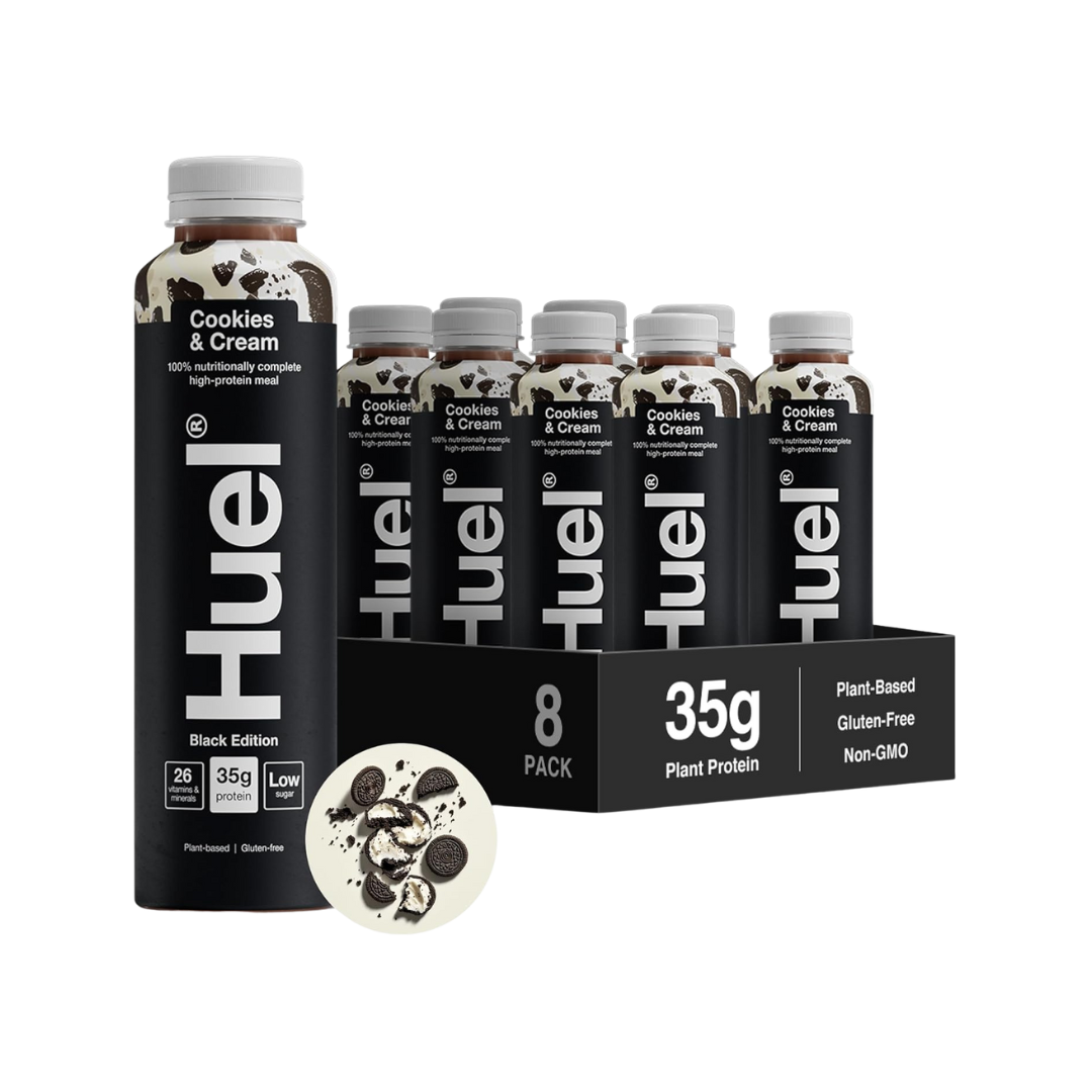 Huel Cookies & Cream Black Edition meal drink 500ml pack of 8