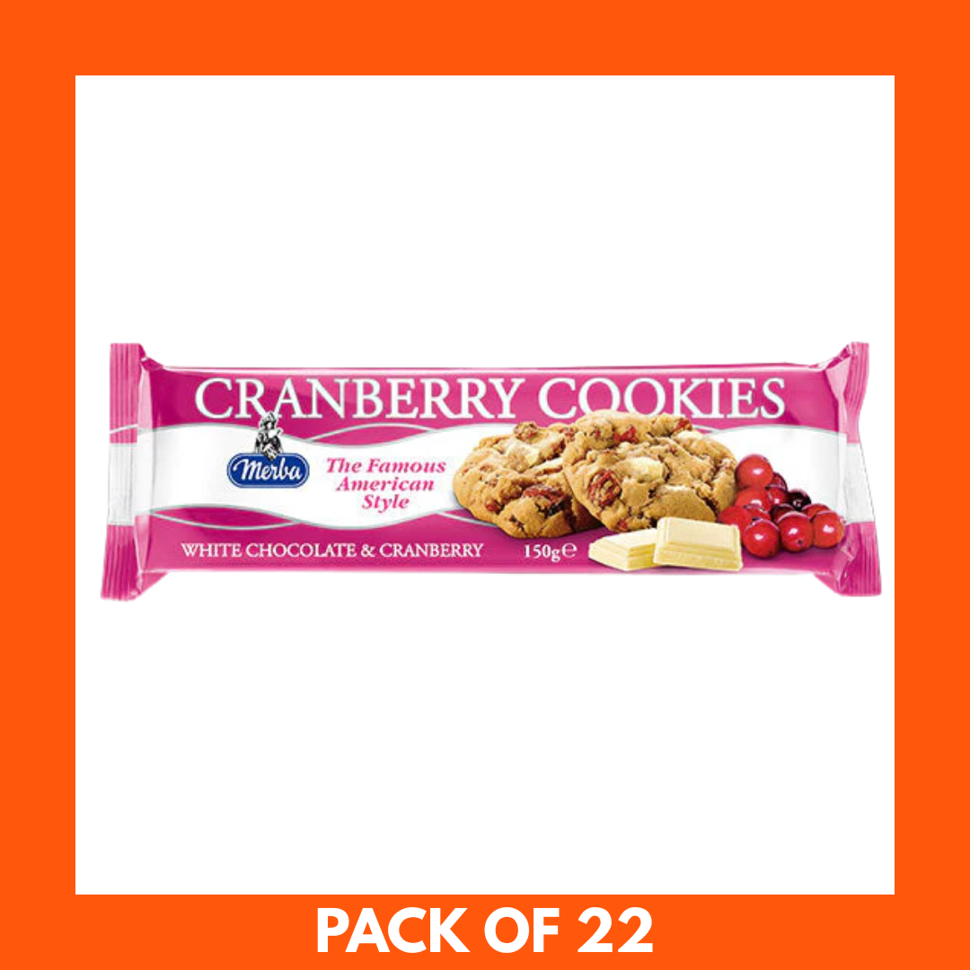 Merba Cranberry Cookies 200g pack with white chocolate and cranberries