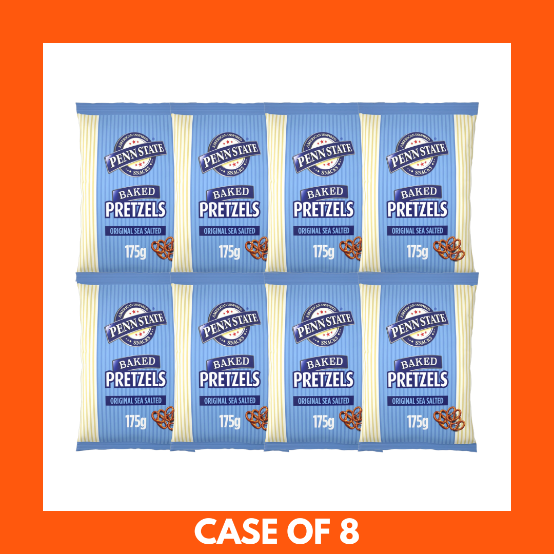Penn State Sea Salted Sharing Pretzels 175g pack with golden baked pretzels