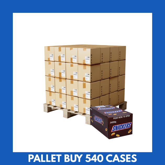 Snickers 50g x 24 - 540 Cases (Pallet Buy) 38p per bar