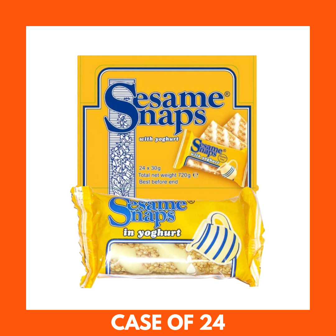 Box of Sesame Snaps With Yoghurt 24 gluten free snack bars