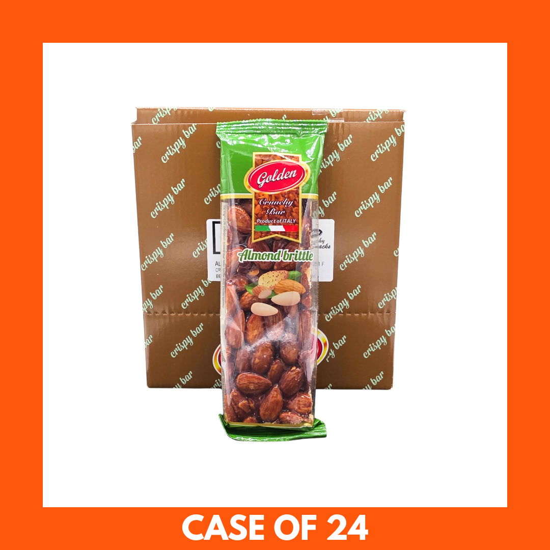 Almond brittle bar in packaging – 80g Golden Crunchy