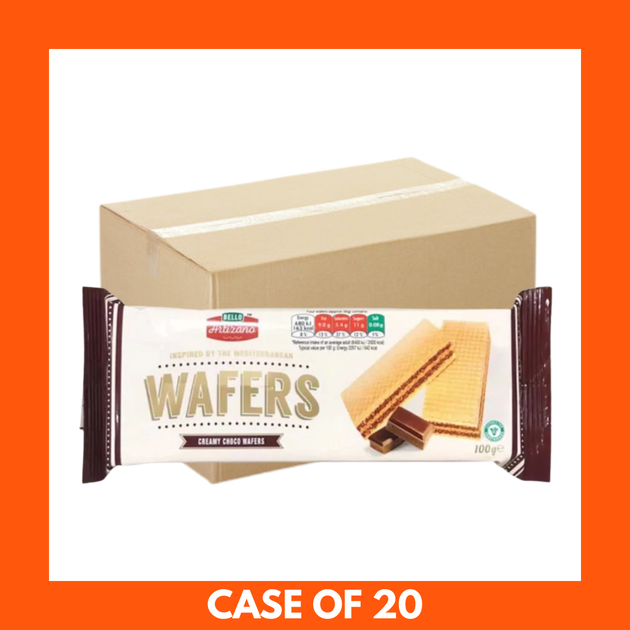 Bello Artizano Creamy Choco Wafers 100g box with chocolate filling