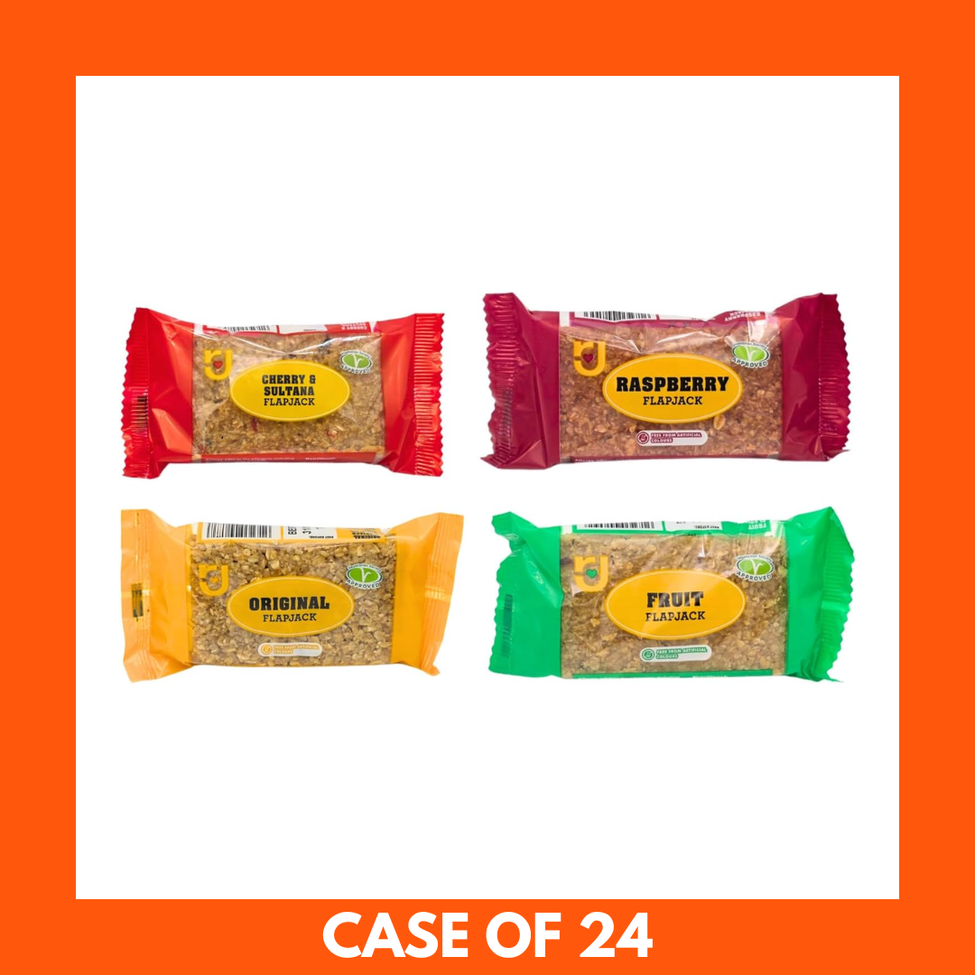 RJ Un-topped Variety Mix Flapjacks 125g x 24