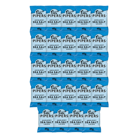 PIPERS Anglesey Sea Salt Crisps in their 40g packaging.