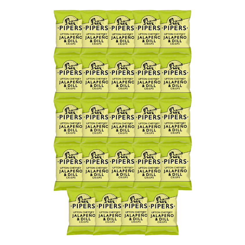 PIPERS Jalapeno & Dill Crisps in their 40g packaging