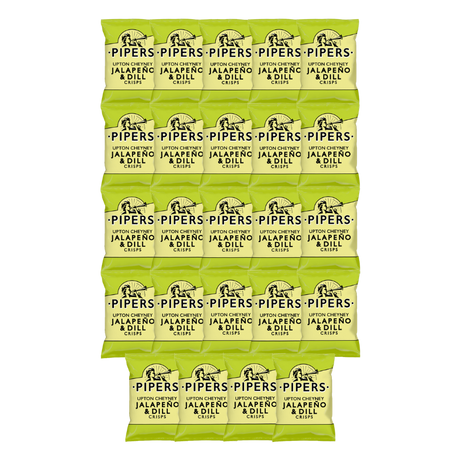 PIPERS Jalapeno & Dill Crisps in their 40g packaging