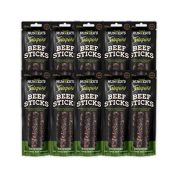 Product image of Hunters Jalapeño Beef Sticks (Droewors) 10 x 40g by Hunters