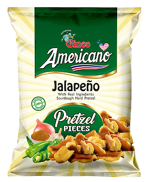 Product image of Americano Jalapeno pretzel pieces 10 x 100g by Americano