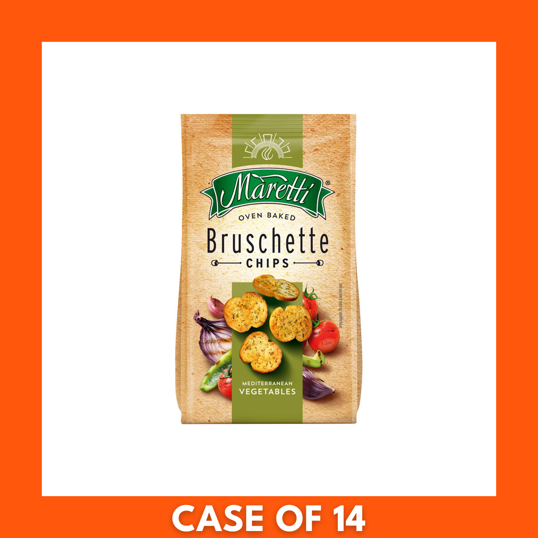 Maretti Bruschette Mediterranean Vegetables chips 70g x 14 multipack — 14 individual bags of crisp savory vegetable bruschette