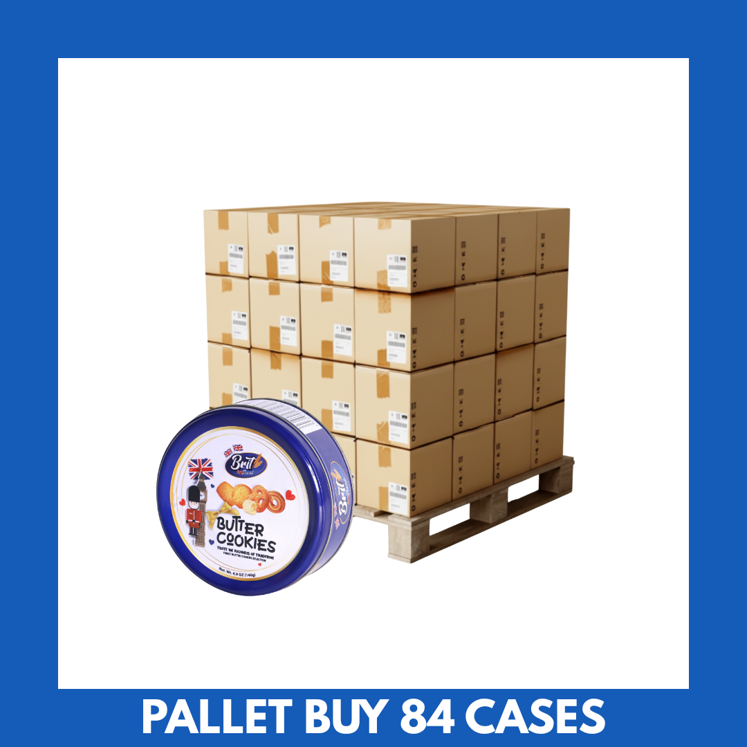 Brit Treat Danish Butter Cookies 140g - 84 Cases (Pallet Buy). (90p) per case unit.