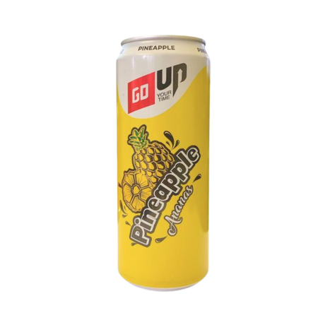 Close-up of Go Up Pineapple sparkling drink can