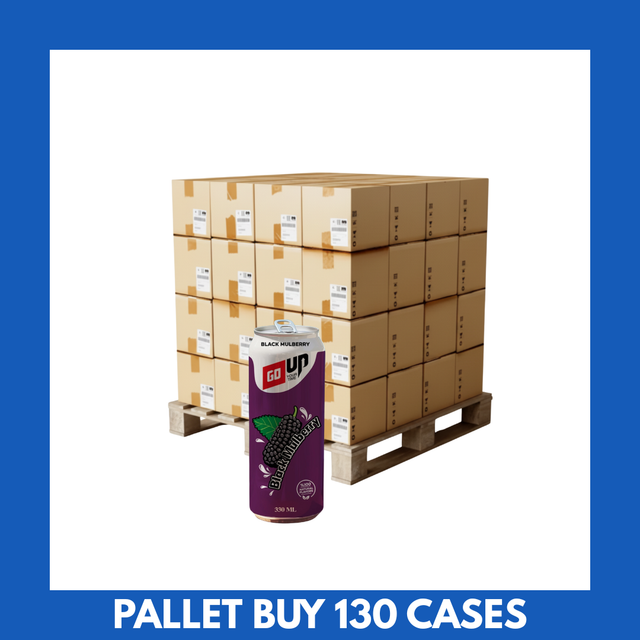 Go Up Black Mulberry 330ml cans in a 24-pack case