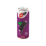 Close-up of Go Up Black Mulberry fizzy drink can