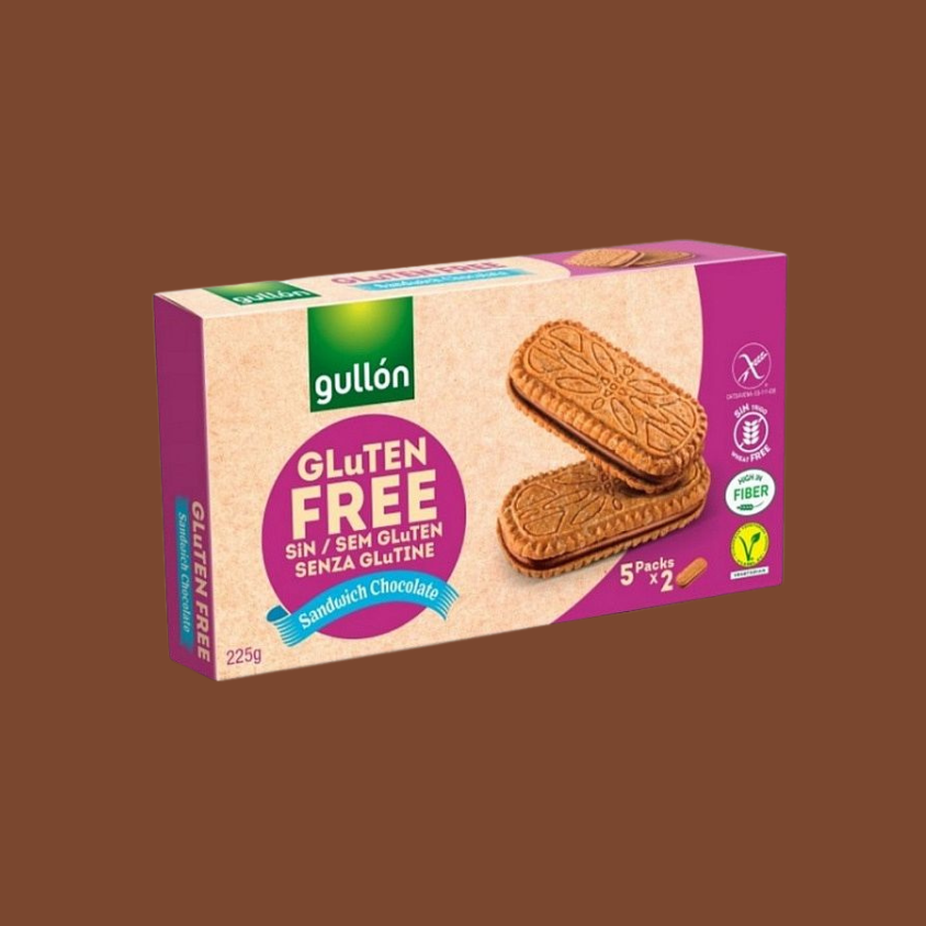 Multipack Gullon chocolate cookies on kitchen counter
