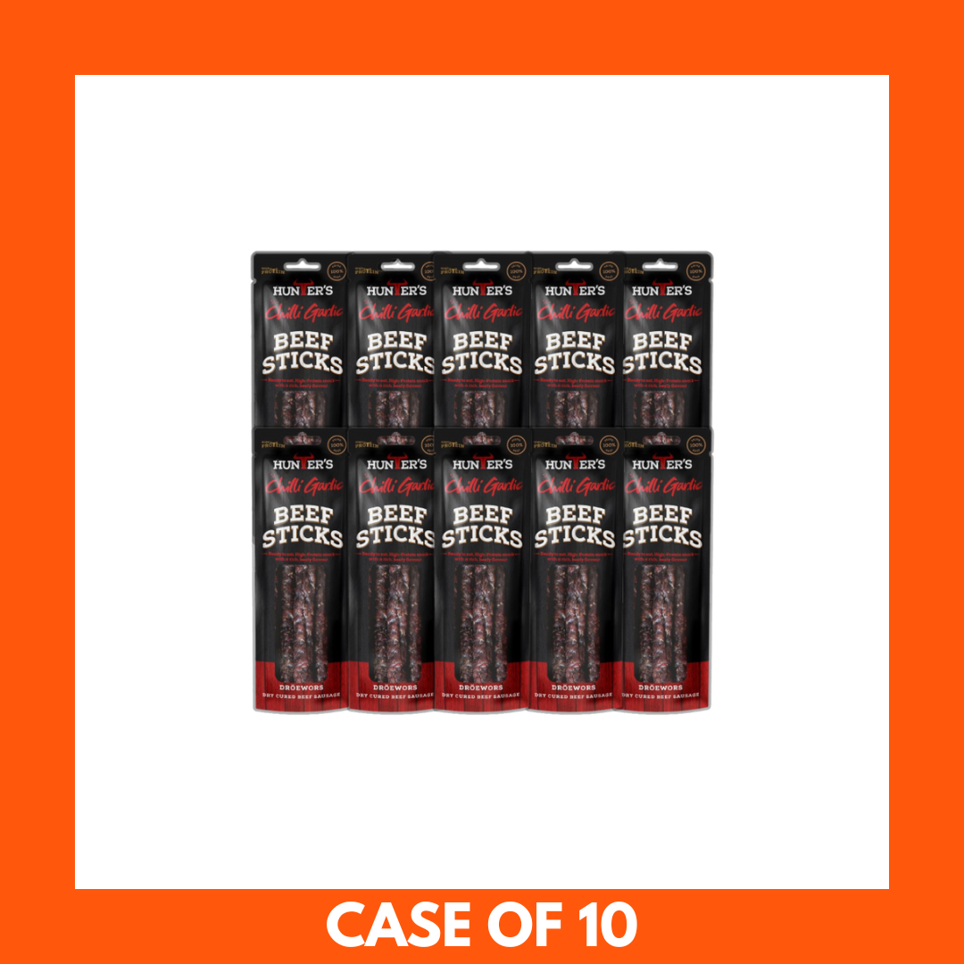 Hunters Chilli Garlic Beef Sticks (Droewors) 10 x 40g