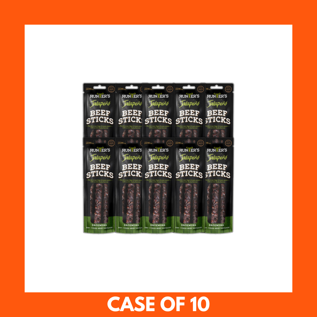 Hunters Jalapeño Beef Sticks (Droewors) 10 x 40g