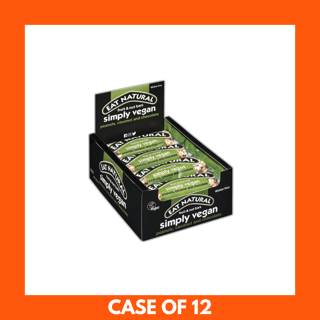 Eat Natural Simply Vegan - Peanuts, Coconut And Chocolate (Pack of 12)