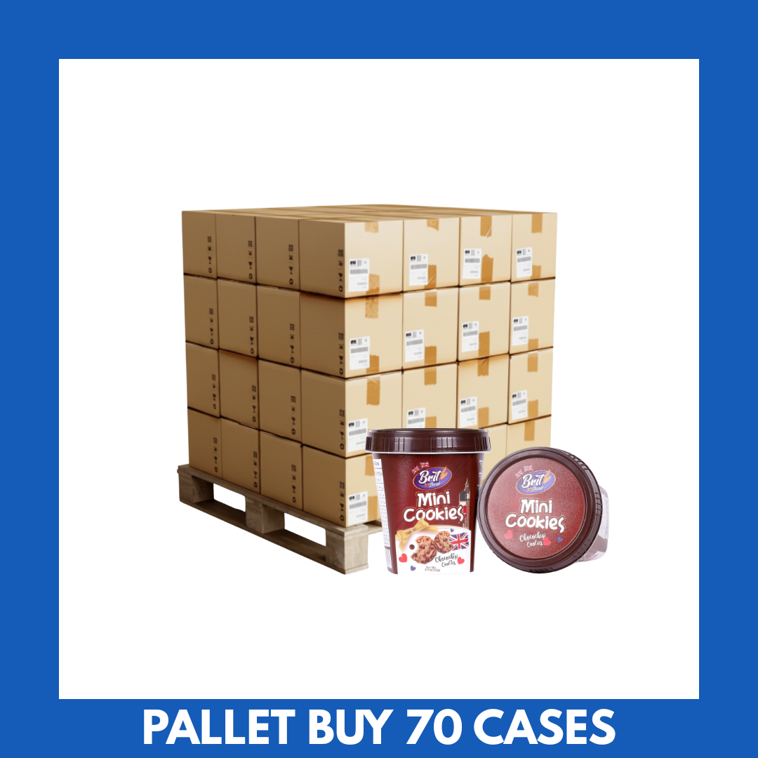 Brit Treat Choco Chip Cookies Mini Cup 125g - 70 Cases (Pallet Buy) 85p per unit