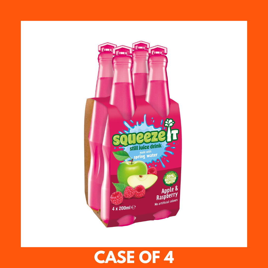 Squeeze It Still Juice Drink Apple & Raspberry 4 x 200ml