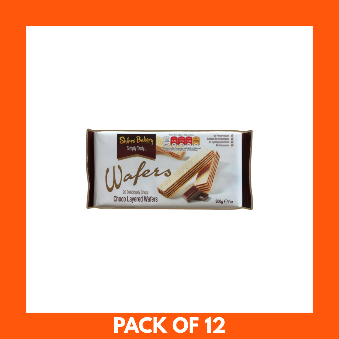 Shires Bakery Chocolate Wafers 200g x 1