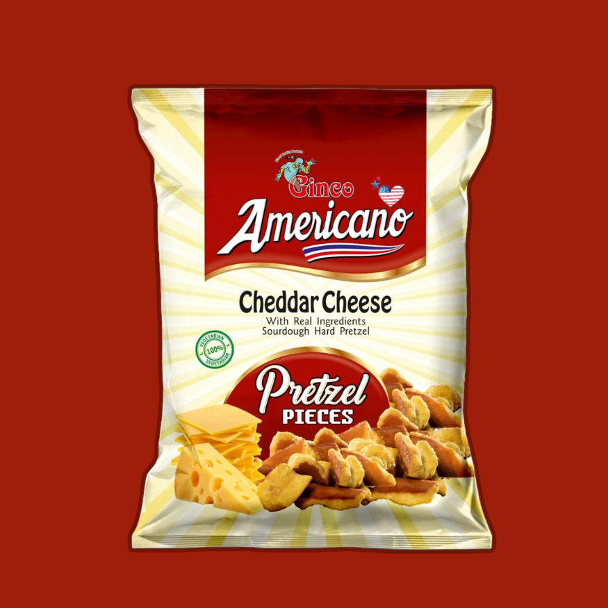 Americano Cheddar Cheese and Ham Pretzel Pieces (Pack of 10)