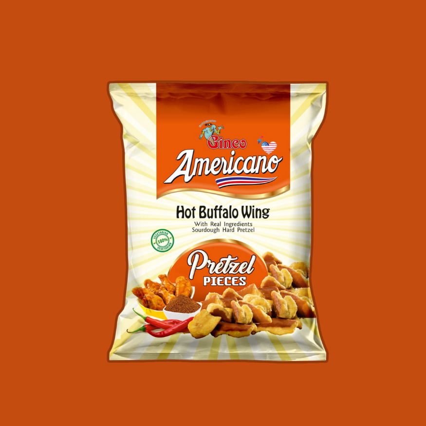 Americano Hot Buffalo Wing Pretzel Pieces (Pack of 10)