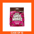 Case of 12 Chocolate Nibbles Original 135g packs neatly arranged in a cardboard box, front-facing packaging showing the product name for bulk purchase