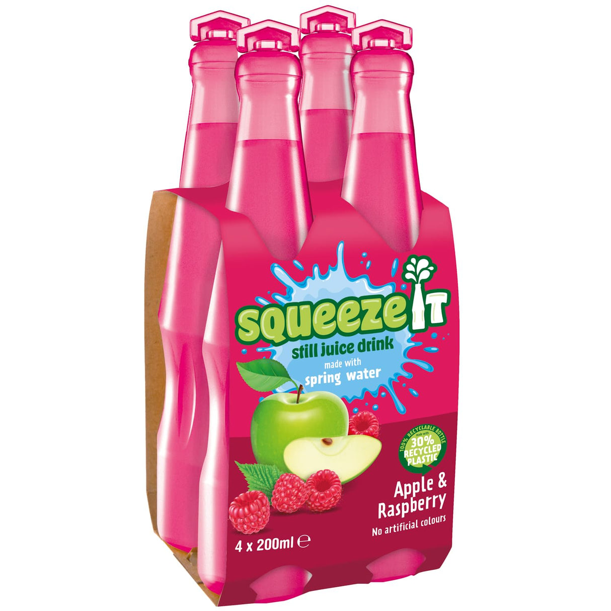 Squeeze It Still Juice Drink Apple & Raspberry 4 x 200ml