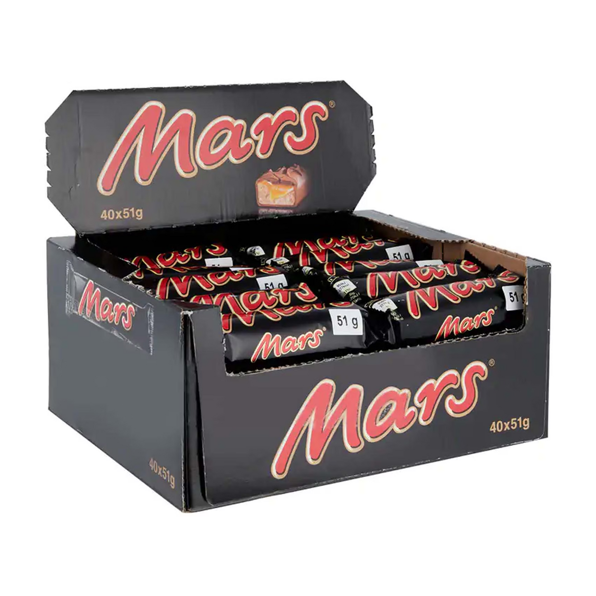 Opened Mars Bar next to a glass of milk on a kitchen counter

